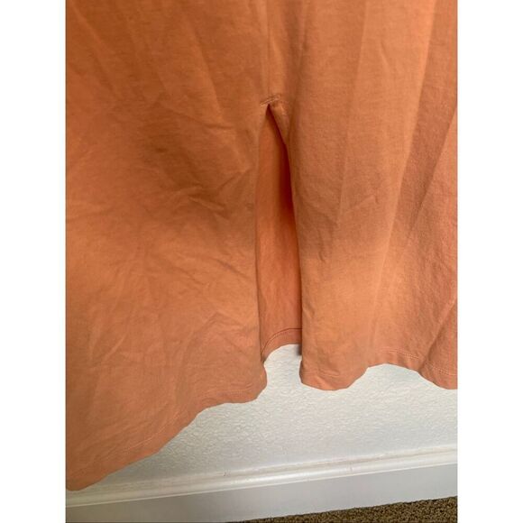 Uniqlo Smooth Cotton French Sleeve Midi T-Shirt Dress in Peachy Pink Size M - Picture 8 of 12